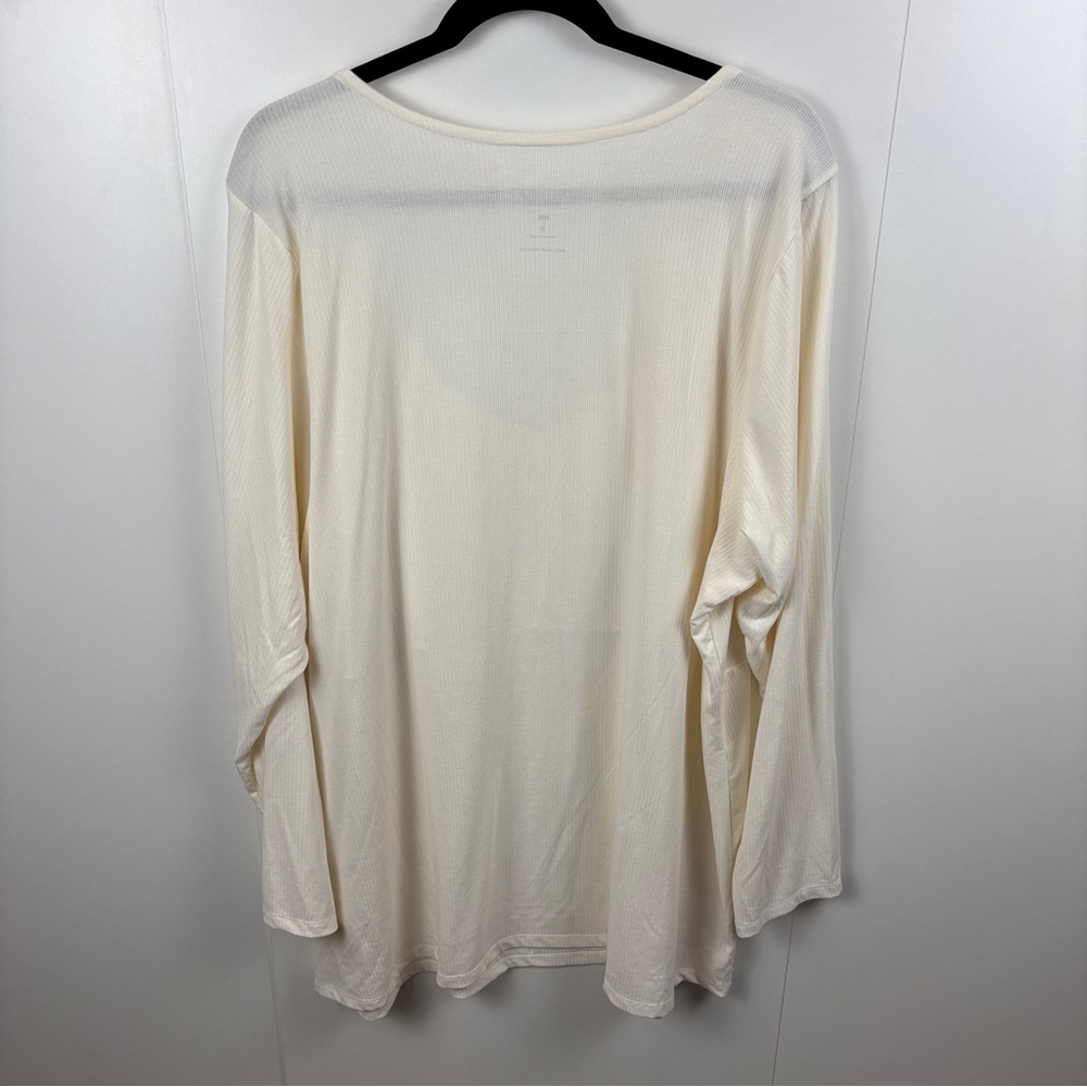 NWT torrid Super Soft Ribbed Sweetheart Top sz 5X Whisper White Lace Trim Tee - Picture 6 of 13